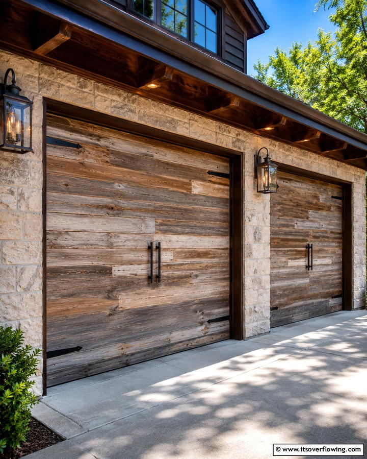Reclaimed Wood Garage Doors - 25 Rustic Garage Ideas for a Cozy and Functional Space