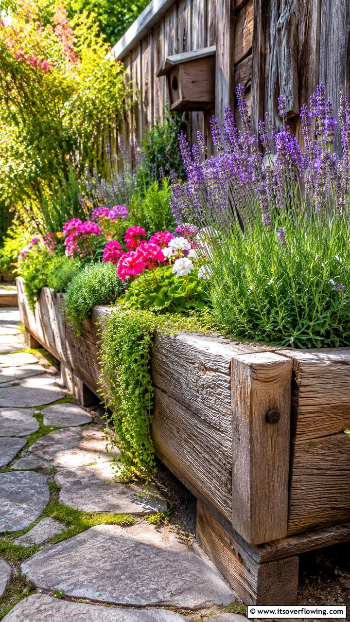 Reclaimed Wood Garden Planter - 30 Budget Small Garden Ideas to Transform Outdoor Space
