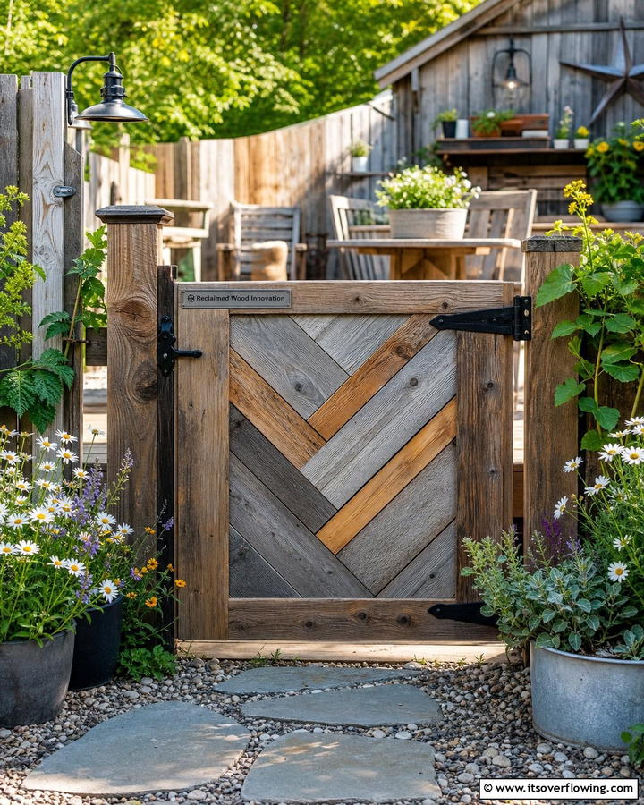 Reclaimed Wood Innovation - 30 Deck Gate Ideas for Safety and Outdoor Style