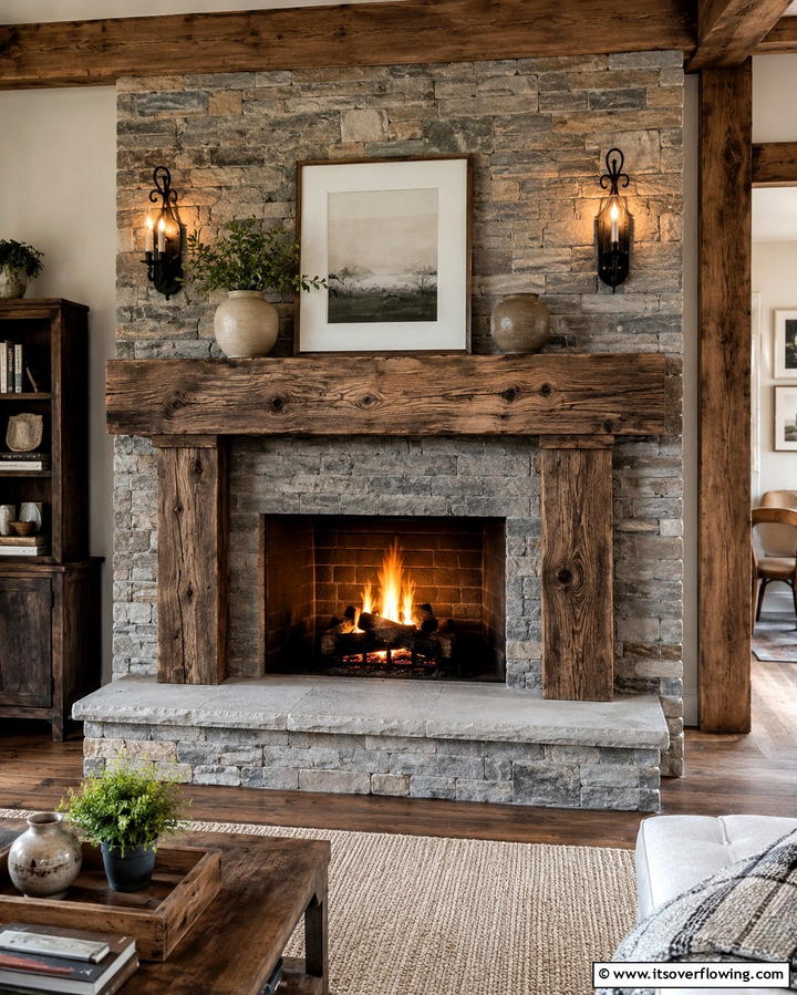 Reclaimed Wood Mantel - 25 Rustic Fireplaces to Warm Up Your Living Space