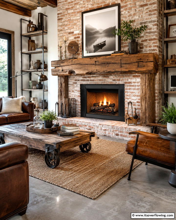 Reclaimed Wood Mantel - 20 Wood Mantel Ideas for a Cozy and Stylish Fireplace
