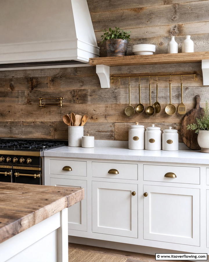 Reclaimed Wood Panels - 25 Rustic Backsplash Ideas for a Farmhouse Kitchen