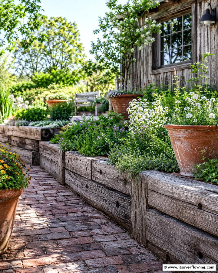 Reclaimed Wood Retaining Walls - 20 Durable Wood Retaining Wall Ideas for Your Yard