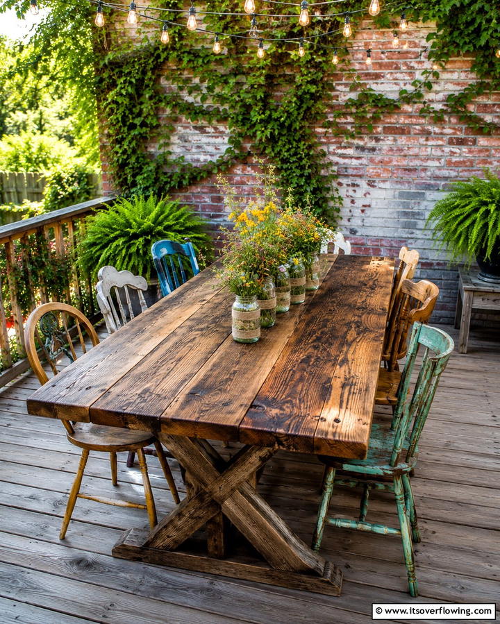 Reclaimed Wood Tables - 25 Deck Furniture Ideas for Comfortable Outdoor Living