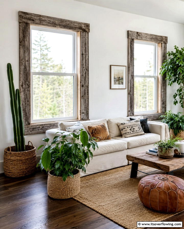 Reclaimed Wood Trim for Eco Friendly Charm - 30 Modern Window Trim Ideas for Stylish Home Maintenance