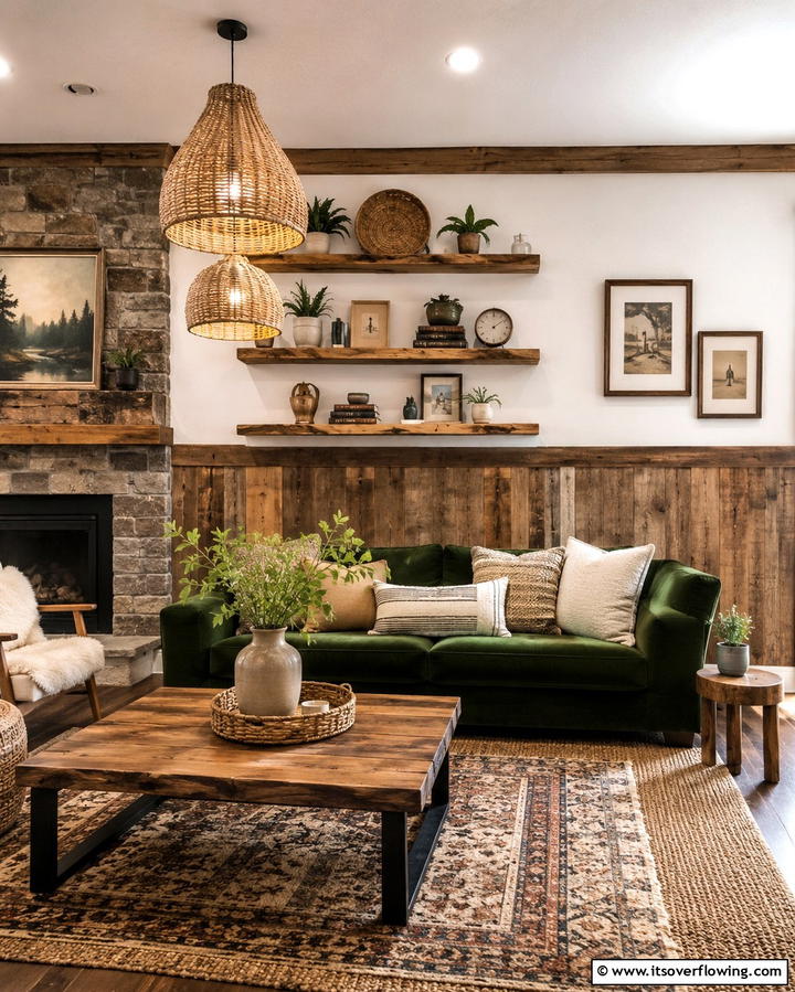 Reclaimed Wood Wainscoting - 30 Elegant Living Room Wainscoting Ideas for Modern Homes