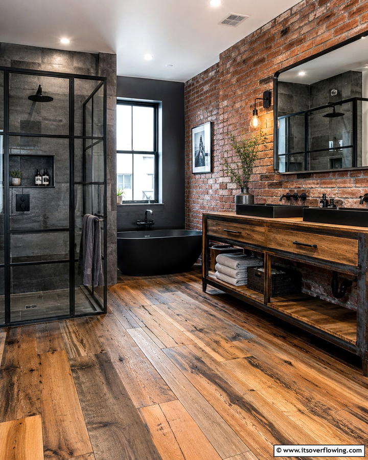 Reclaimed Wood for Eco Friendly StyleExact - 30 Wood Floor Ideas for Bathrooms- Warmth Meets Function