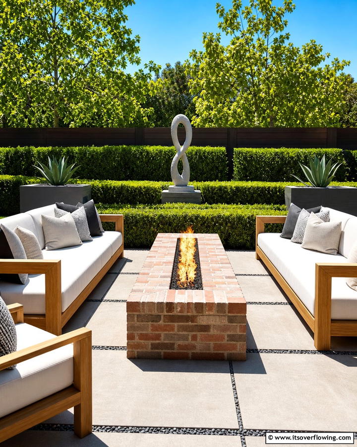 Rectangular Brick Fire Pit - 25 Creative Brick Fire Pit Ideas for Your Backyard