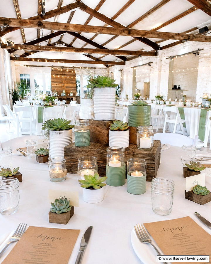 Recycled Candle Holder - 30 Unique Non-Floral Wedding Centerpiece Ideas