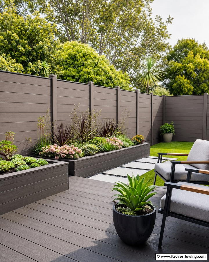 Recycled Composite Privacy Fence - 30 Cheap Privacy Fence Ideas- Affordable Outdoor Seclusion