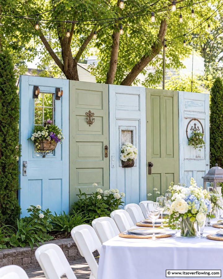 Recycled Door Fence - 25 Temporary Fence Ideas for Versatile Outdoor Spaces