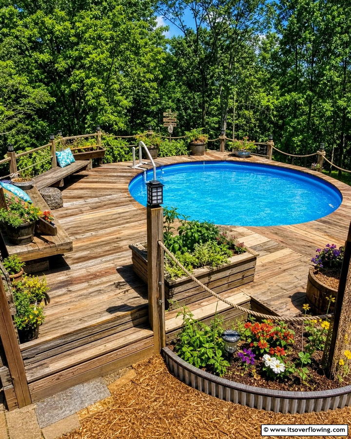 Recycled Material Eco Deck - 21 Above-Ground Pool Deck Ideas for Backyard Fun