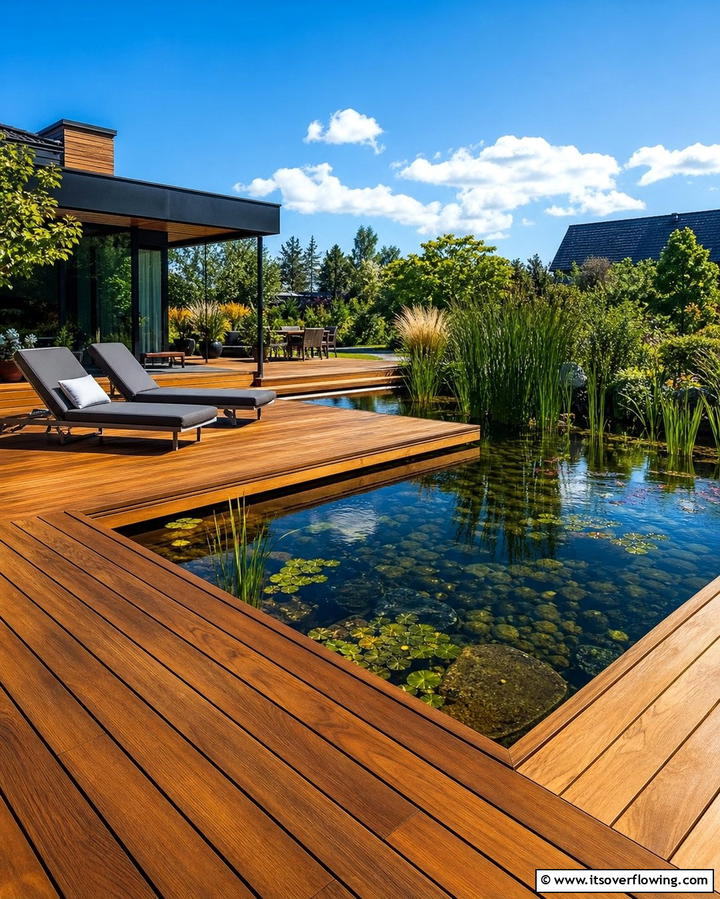 Recycled Material Edges - 25 Pond Edging Ideas for a Polished Look