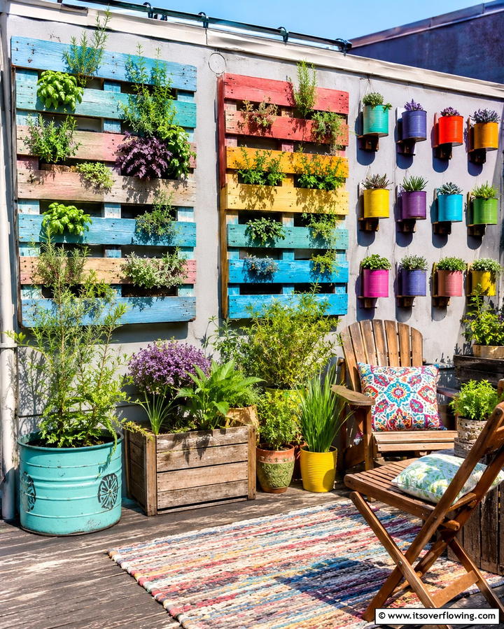 Recycled Material Planters - 25 Urban Garden Ideas for Small Spaces