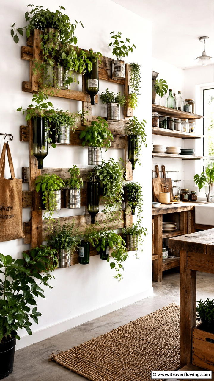 Recycled Material Vertical Garden - 30 Indoor Plant Wall Ideas to Transform Blank Spaces