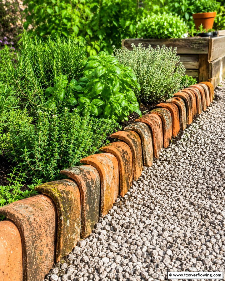 Recycled Materials for Eco Friendly Borders - 25 Low Maintenance Garden Border Ideas for Easy Landscaping