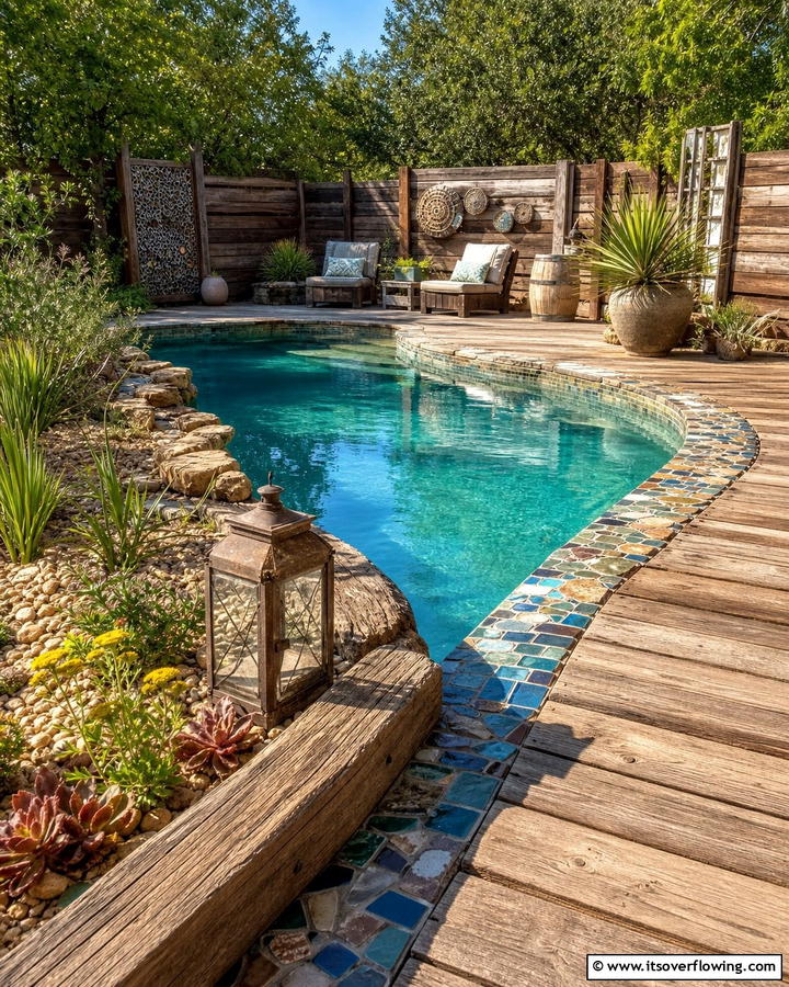 Recycled Materials for Pool Surround - 21 Budget Backyard Pool Ideas for Affordable Summer Fun