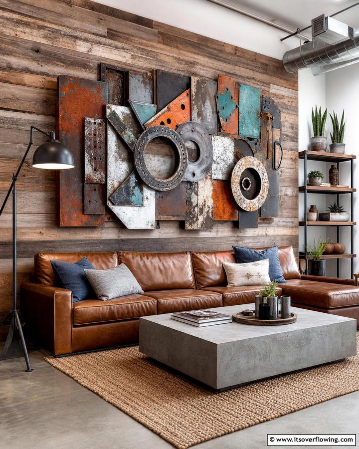 Recycled Metal Art Pieces - 21 Rustic Decor Ideas for Cozy Farmhouse-Chic Interior Accents