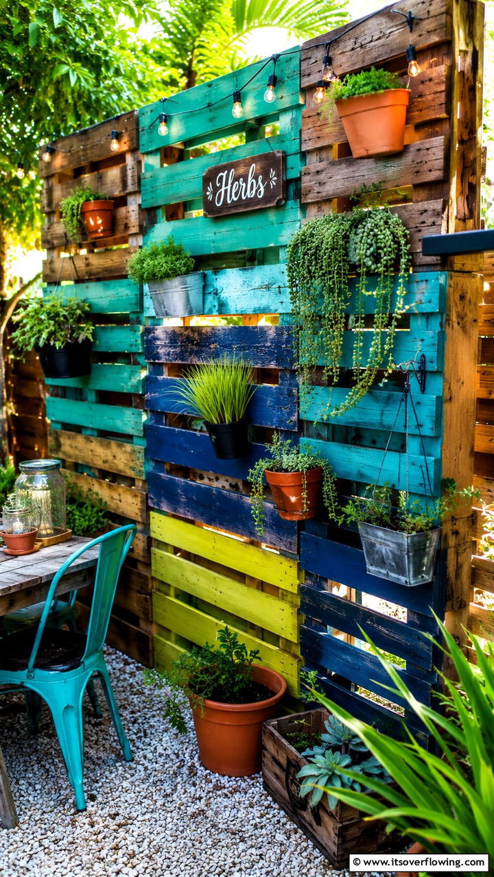 Recycled Pallet Privacy - 30 Garden Screening Ideas- Privacy Solutions & Stylish Designs