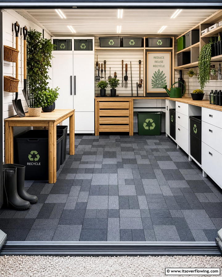 Recycled Plastic Tiles - 20 Shed Floor Ideas for a Durable and Functional Space
