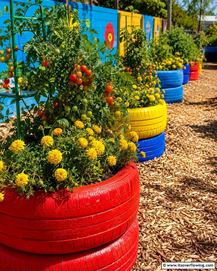 Recycled Tire Raised Garden Beds - 25 Raised Garden Bed Ideas for a Thriving Vegetable Garden
