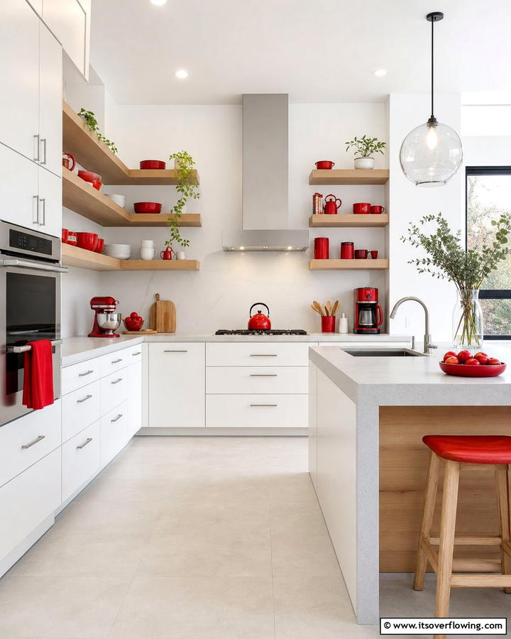 Red Accents for a Subtle Statement - 17 Red Kitchen Design Ideas for Bold Contemporary Spaces