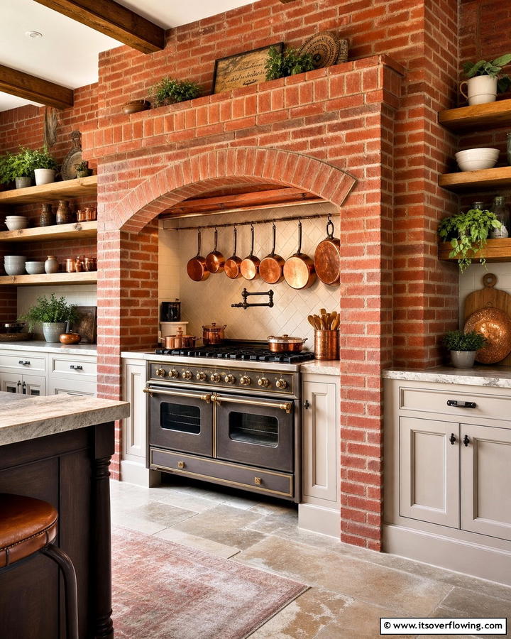 Red Brick Oven Surround - 20 Red Brick Kitchen Ideas for a Rustic Charm