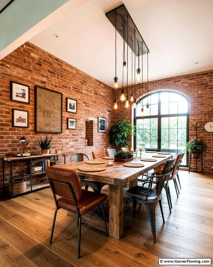 Red Brick Walls - 20 Red Dining Room Ideas for a Bold and Vibrant Space