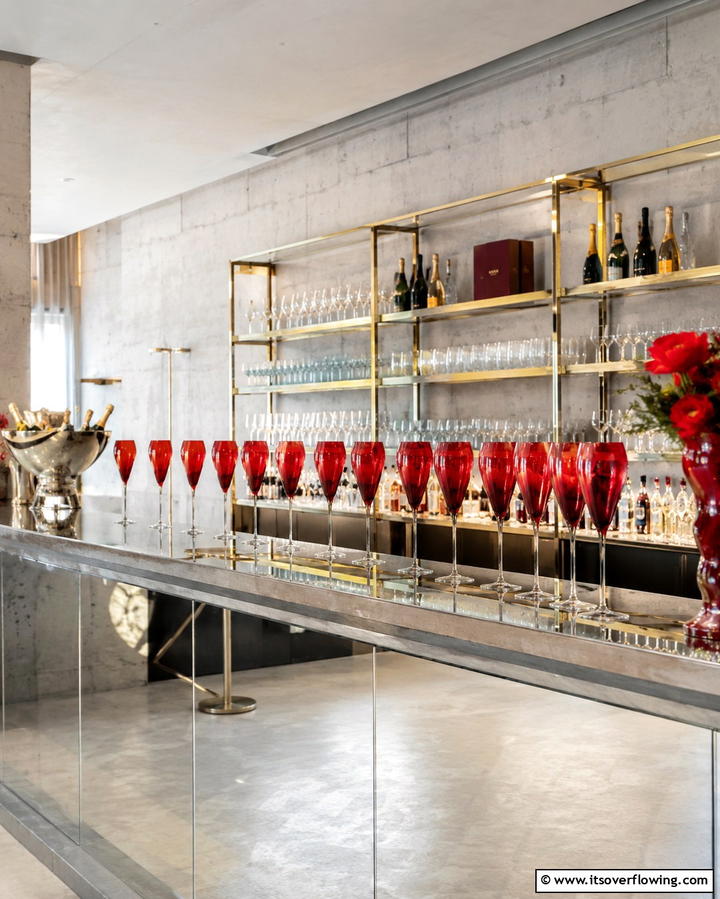 Red Champagne Glasses - 30 Red Wedding Theme Ideas for Bold and Romantic Celebrations