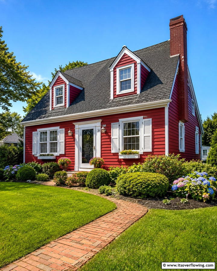 Red Clapboard Charm - 25 Red Home Exterior Ideas to Boost Curb Appeal