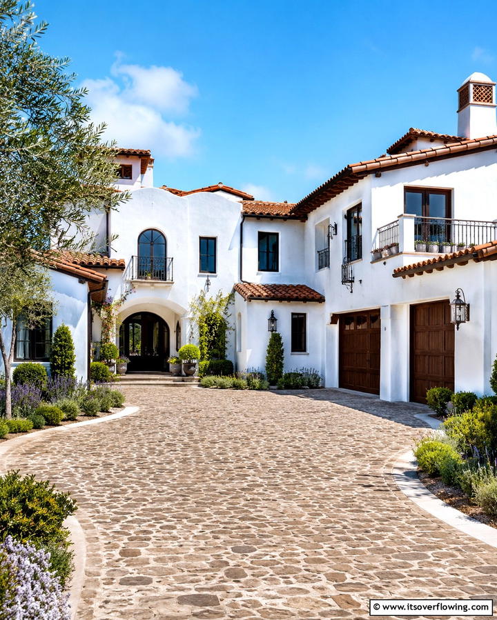 Red Clay Tile Pathways - 25 Spanish Style Home Exterior Ideas for Curb Appeal