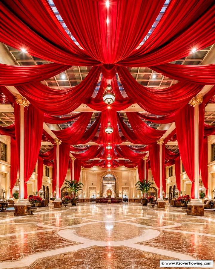 Red Drapery and Canopies - 30 Red Wedding Theme Ideas for Bold and Romantic Celebrations