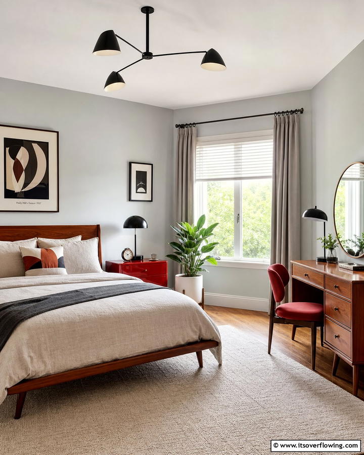 Red Furniture Accents for Subtle Charm - 25 Red Bedroom Ideas to Transform Your Space