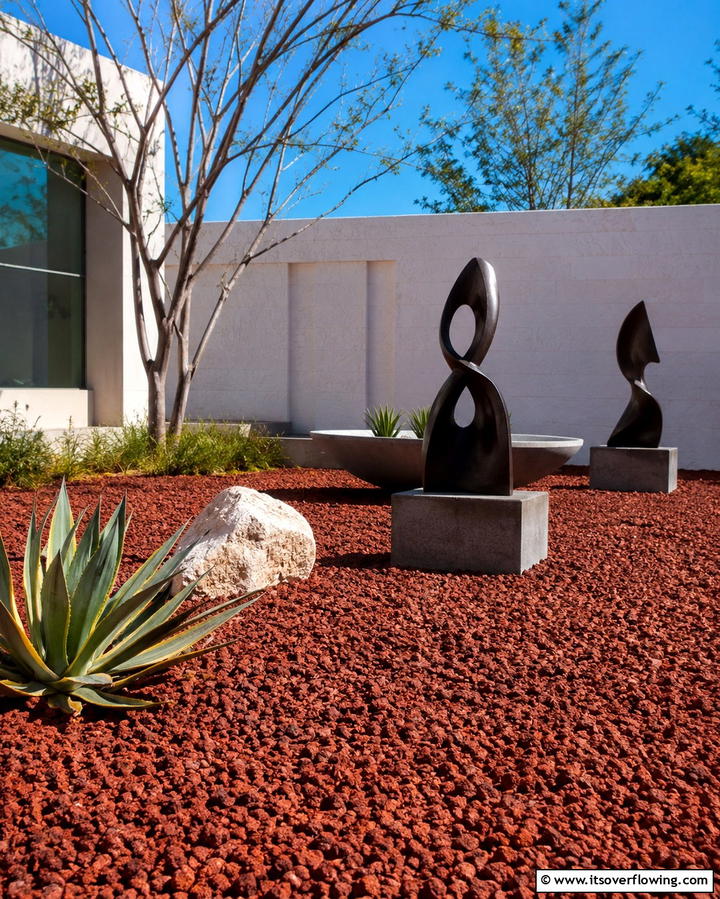 Red Lava Rock Fire Pit Surround - 25 Red Lava Rock Landscaping Ideas for a Unique Yard