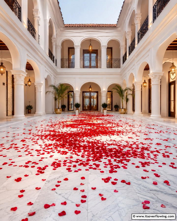 Red Rose Petal Confetti - 30 Red Wedding Theme Ideas for Bold and Romantic Celebrations