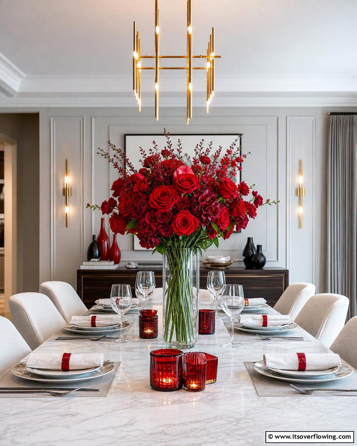 Red Table Centerpieces - 20 Red Dining Room Ideas for a Bold and Vibrant Space