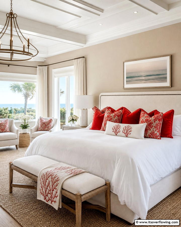 Red Throw Pillows for a Quick Update - 25 Red Bedroom Ideas to Transform Your Space