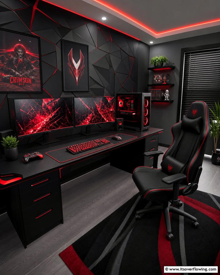 Red and Black Gaming Keyboard - 25 Red and Black Gaming Setup Ideas for a Stylish Space