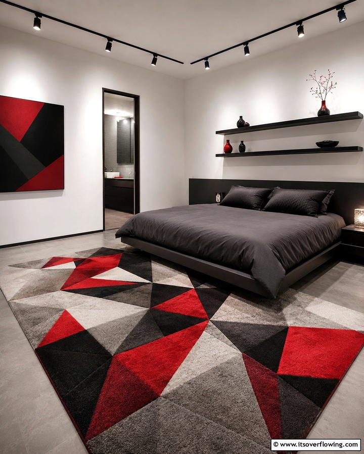 Red and Black Geometric PatternsExact - 25 Red and Black Bedroom Ideas for a Dramatic Look