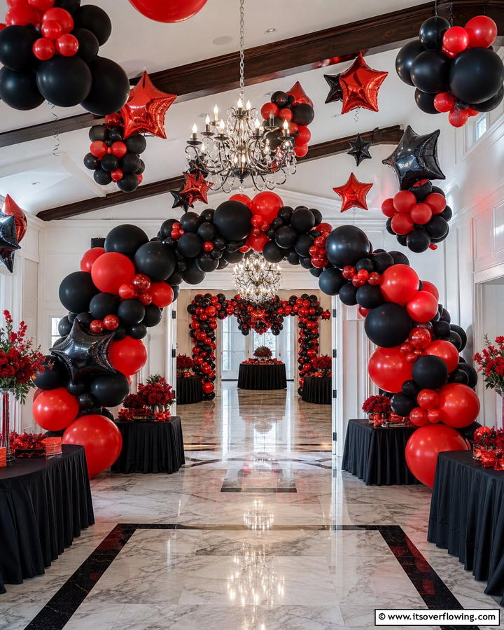 Red and Black Wedding Balloons - 17 Red and Black Wedding Ideas for Dramatic Nuptials