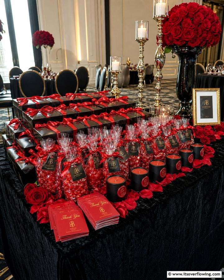 Red and Black Wedding Favors - 17 Red and Black Wedding Ideas for Dramatic Nuptials