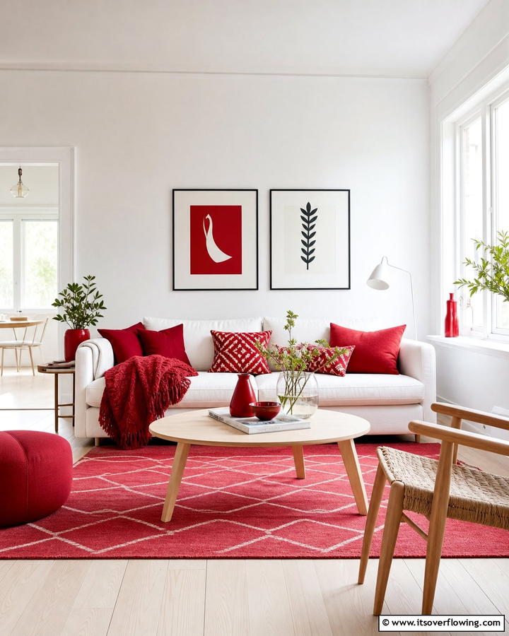 Red in Modern Scandinavian Design - 17 Red Living Room Ideas for Dramatic Modern Interiors