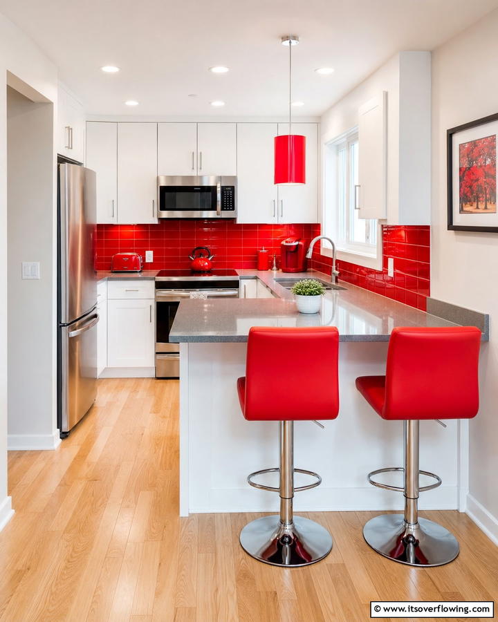 Red in Small Scale Kitchens - 17 Red Kitchen Design Ideas for Bold Contemporary Spaces