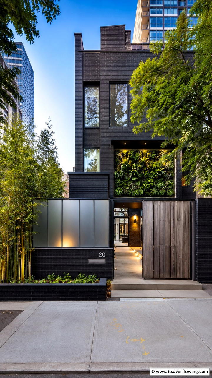 Refined Black Brick Urban Retreat - 30 Black Brick House Exteriors for Bold Curb Appeal