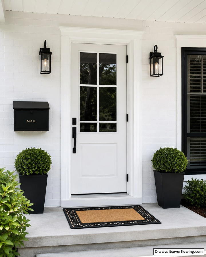 Refined Black Finishing Touches - 30 Inviting Black Porch Ideas for a Modern Outdoor Oasis