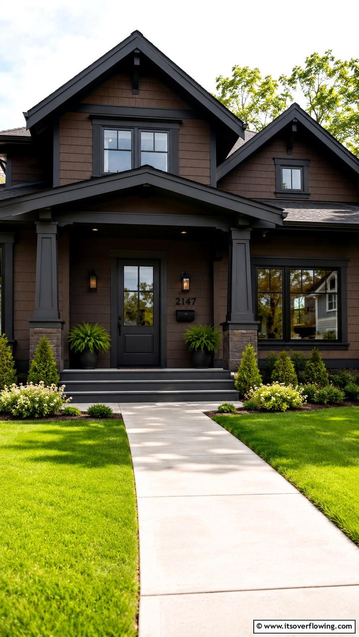 Refined Final Details - 30 Dark Brown House With Black Trim Exterior Design Ideas