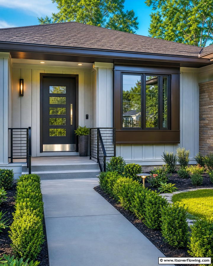 Refined Metal Finishes - 21 Ranch Home Curb Appeal Inspiration Ideas