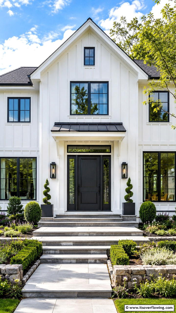 Refined Modern Colonial - 30 Colonial Front Door Ideas to Enhance Your Home’s Charm