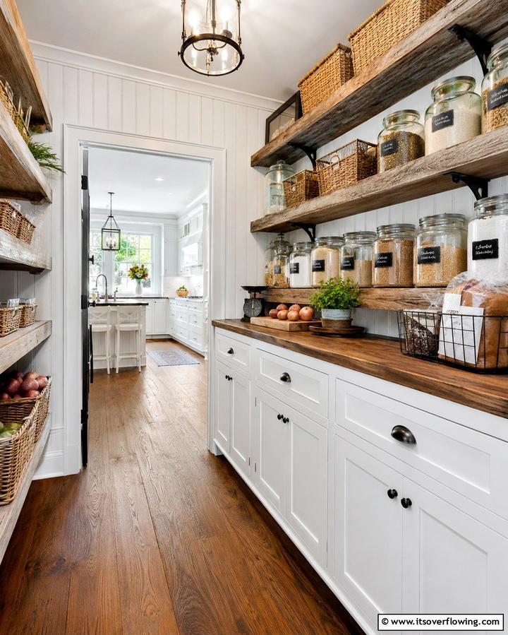 Refined Rustic Pantry - 30 Rustic White Kitchen Ideas for Timeless Farmhouse Style