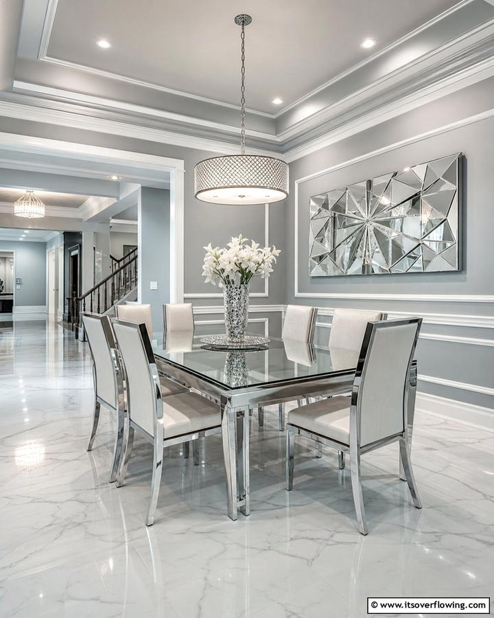 Refined Silver Touch - 21 Dining Room Paint Colors for a Cozy Atmosphere